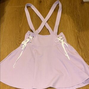 Lilac Skater Dress with Lace-Up Detail